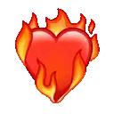 Gif animé coeur flammes